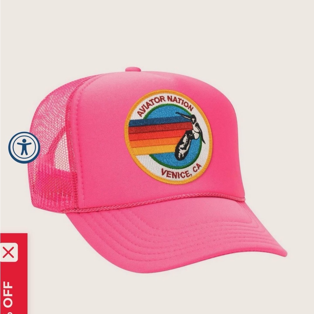 Aviator nation hot pink trucker hat